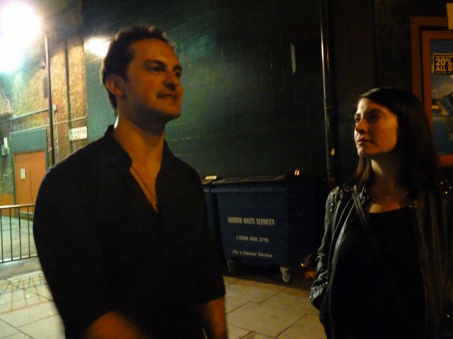 Louise and Andrea from Crystal Fighters outside Shepherd's Bush Empire before he had to and pack away his drums