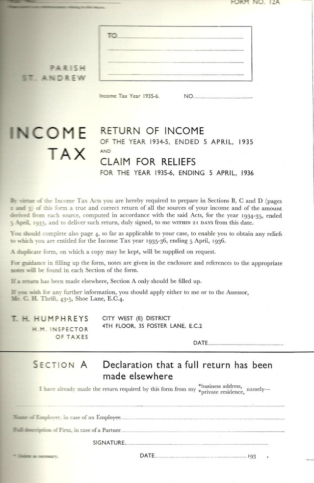 Income Tax Year Form from article in Industrial Arts Bernard Jones Publications Spring 1936