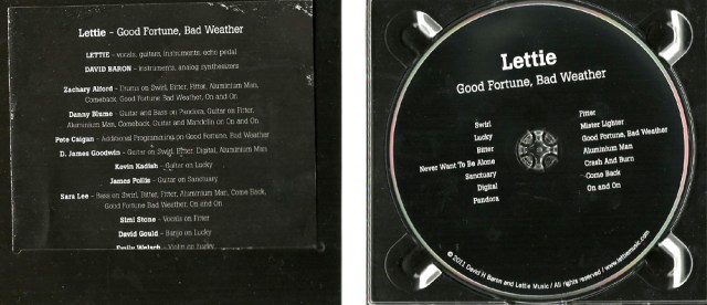 Inside of 'Good Fortune, Bad Weather' CD
