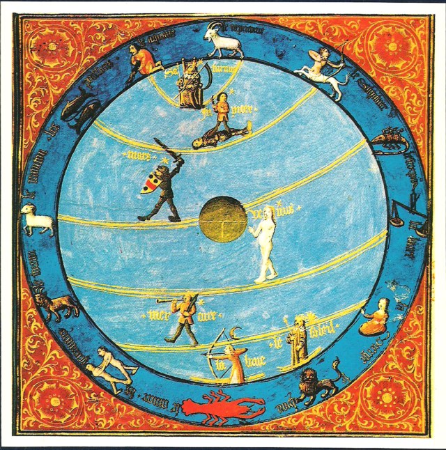 Detail from illumination from 15th Century Manuscript from 'Astrology History, Symbols and Signs' by Solange de Mailly Nesle published by Inner Traditions International New York