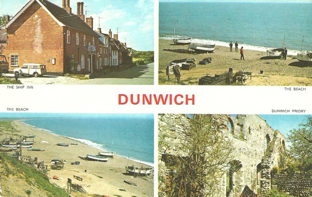 Dunwich Beach published by F W Pawsey & Sons Ipswich From Colour photographs sent 1982