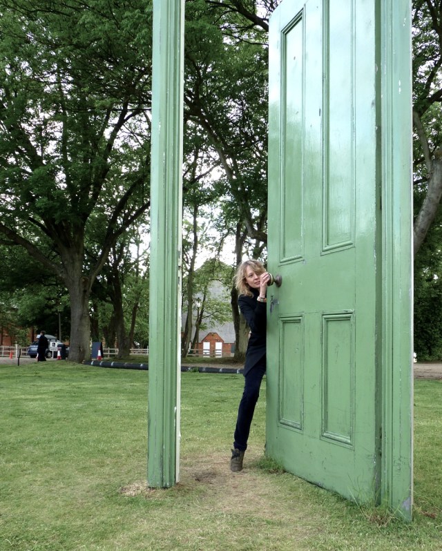 Lettie at Gavin Turk's 'L'Age d'or' at 'Snap' at Snape Maltings Suffolk June 2012