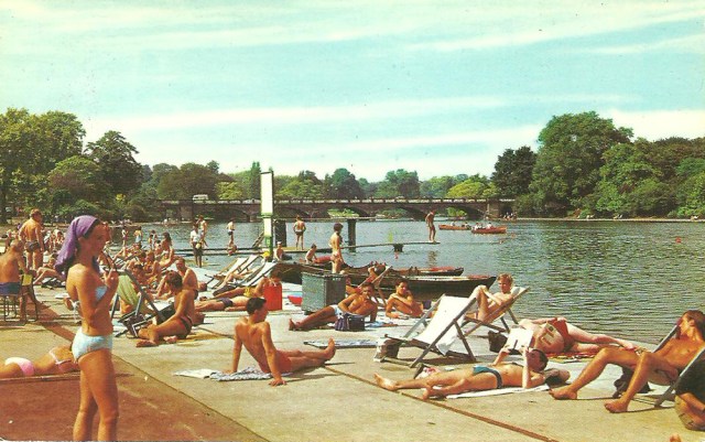 Serpentine Lido London '....yesterday weather was grand, not too good today'