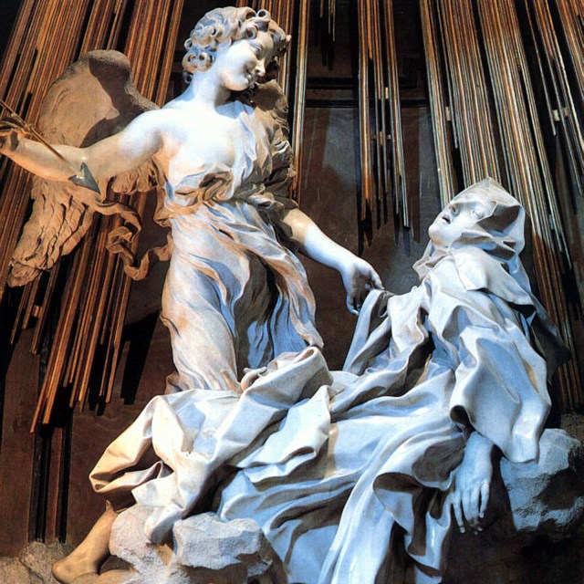 'Ecstasy of Saint Theresa'  (1647-52) in Cornaro Chapel, Rome by Giovanni Lorenzo Bernini 