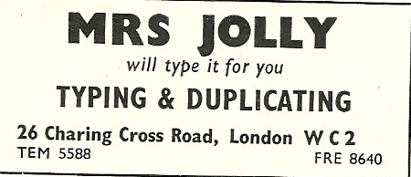 Mrs Jolly Will Typing It For You 'Theatre World' June 1954