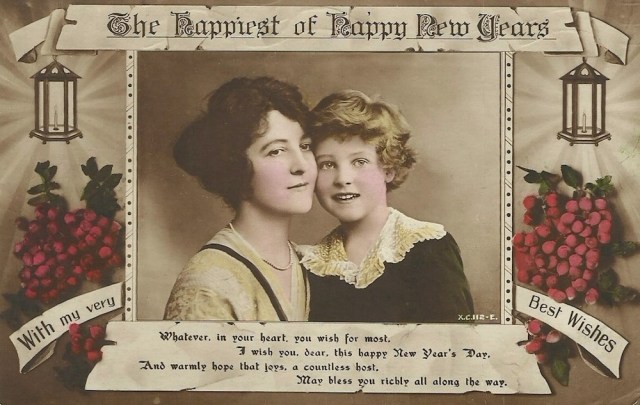 The Happiest of Happy New Years postcard unmarked