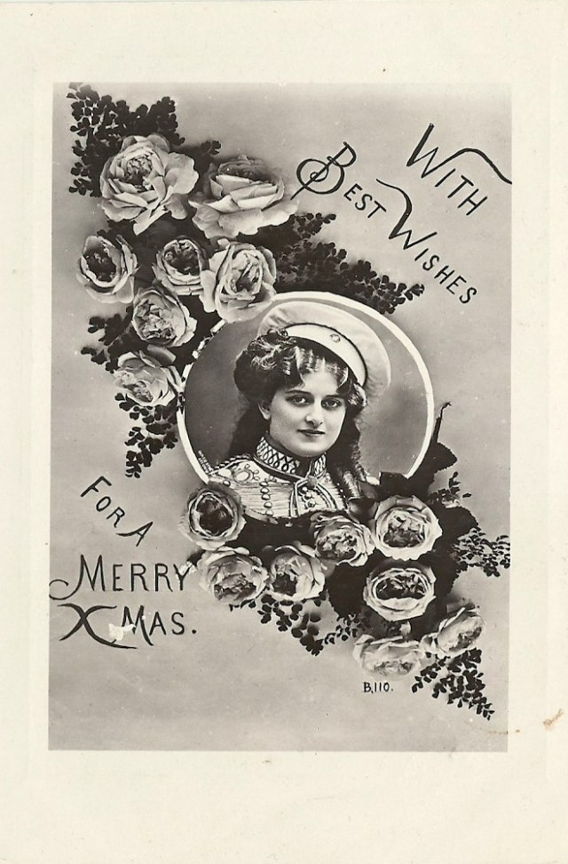 The Shenley Real Photo Dear Edith just ending you a card hoping you will have a good time this Christmas