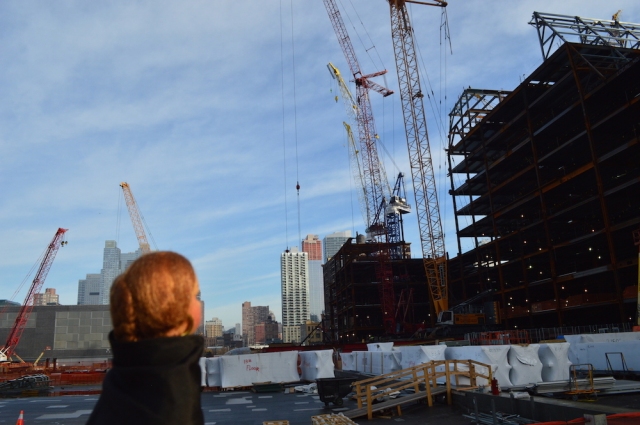 Dolly looking at the building work from The High Line New York November 2015
