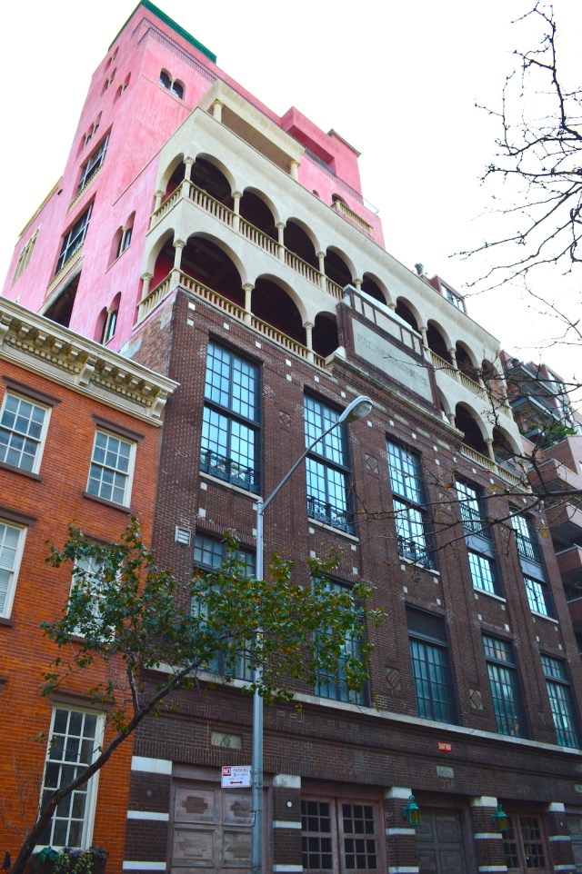 Dolly hiding outside Julian Schnabel's Villa Palazzo Chupi New York November 2015