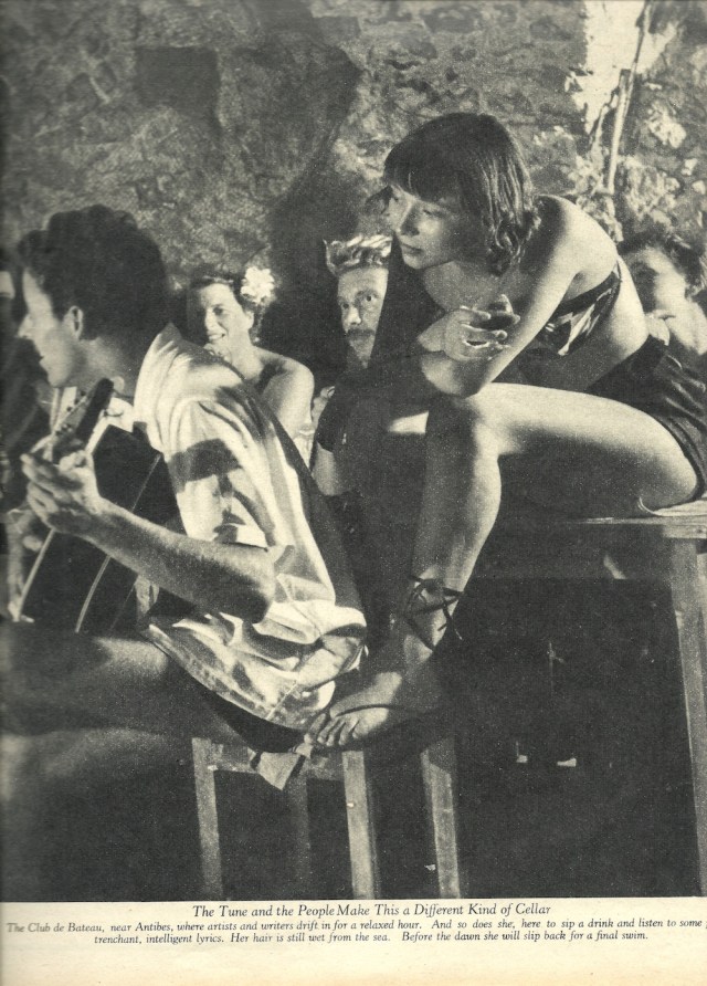 From Picture Post Magazine 28 January 1951 article on Club de Bateau near NIce frequent visitors include Picasso and Chagall by Duncan Melvin