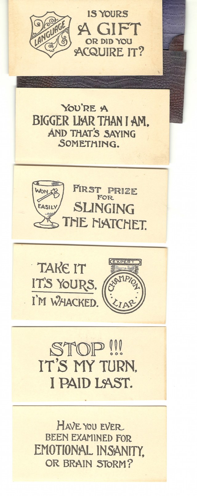 Novelty of unmarked postcard