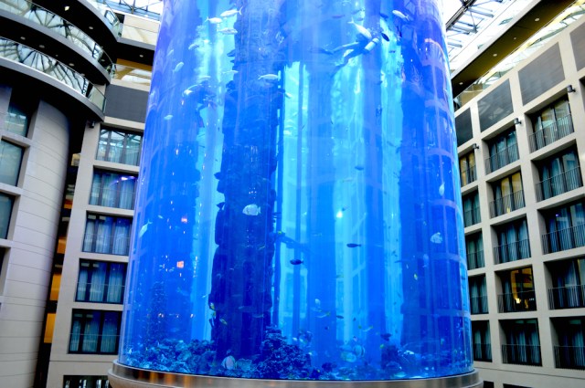 Cleaning the tank - view from hotel room Radisson Blu Berlin
