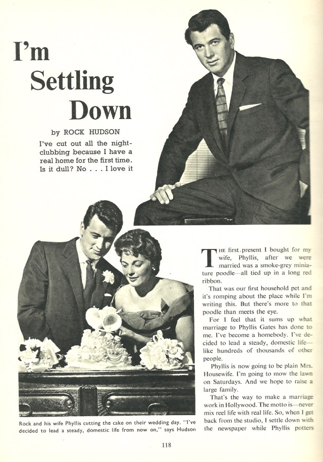 Part of article about Rock Hudson from Picturegoer Film Annual 1956-57