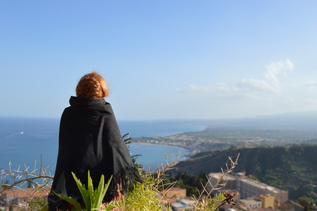 View from the top of Taormina with a view of Etna to the right May 2013