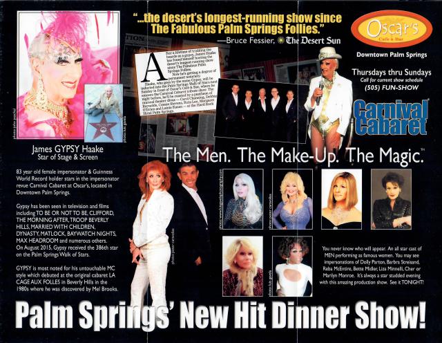 Palm Spring's New Hit Dinner Show!