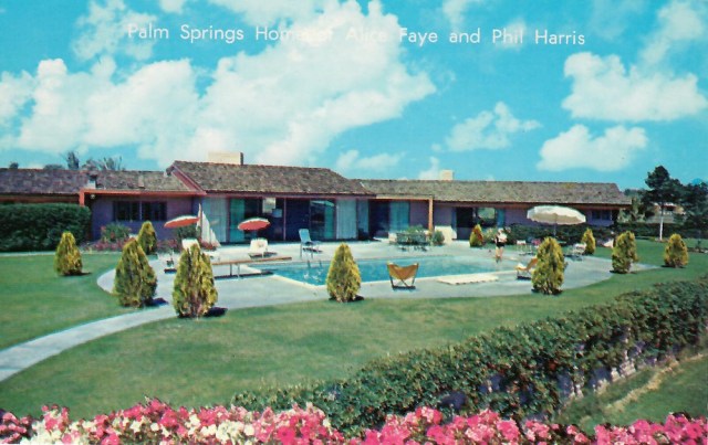 The beautiful home and swimming pool of Phil Harris and Alice Faye