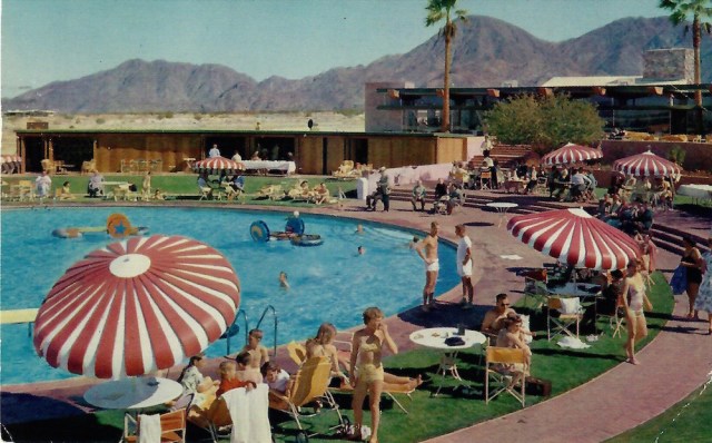 The beautiful pool and luxurious buildings of the fabulous Shadow Mountain Club