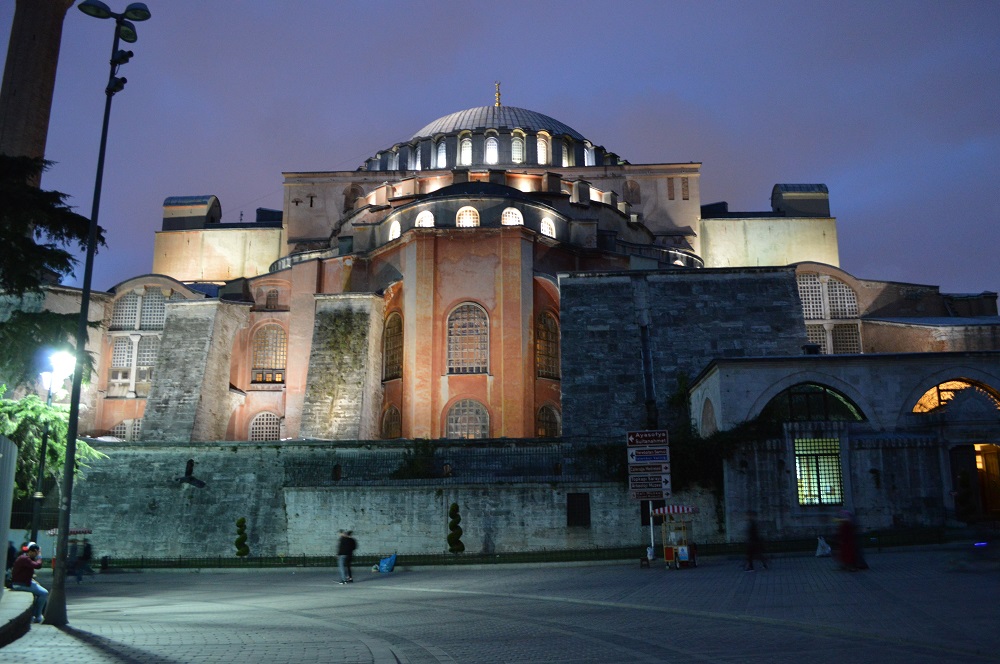 Hagia Sophia at night October 2018