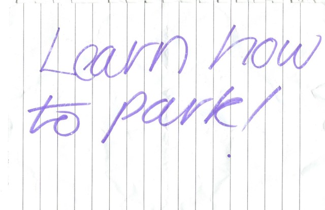 Message on my car December 2018