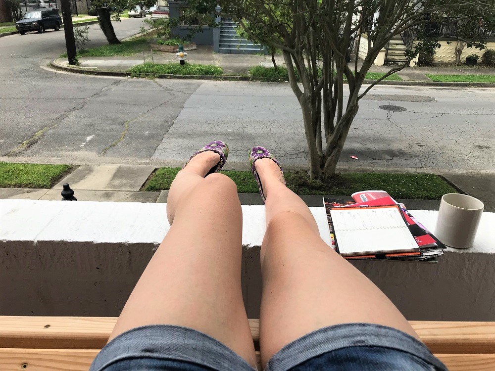 Chilling on Petra's porch New Orleans May 2019