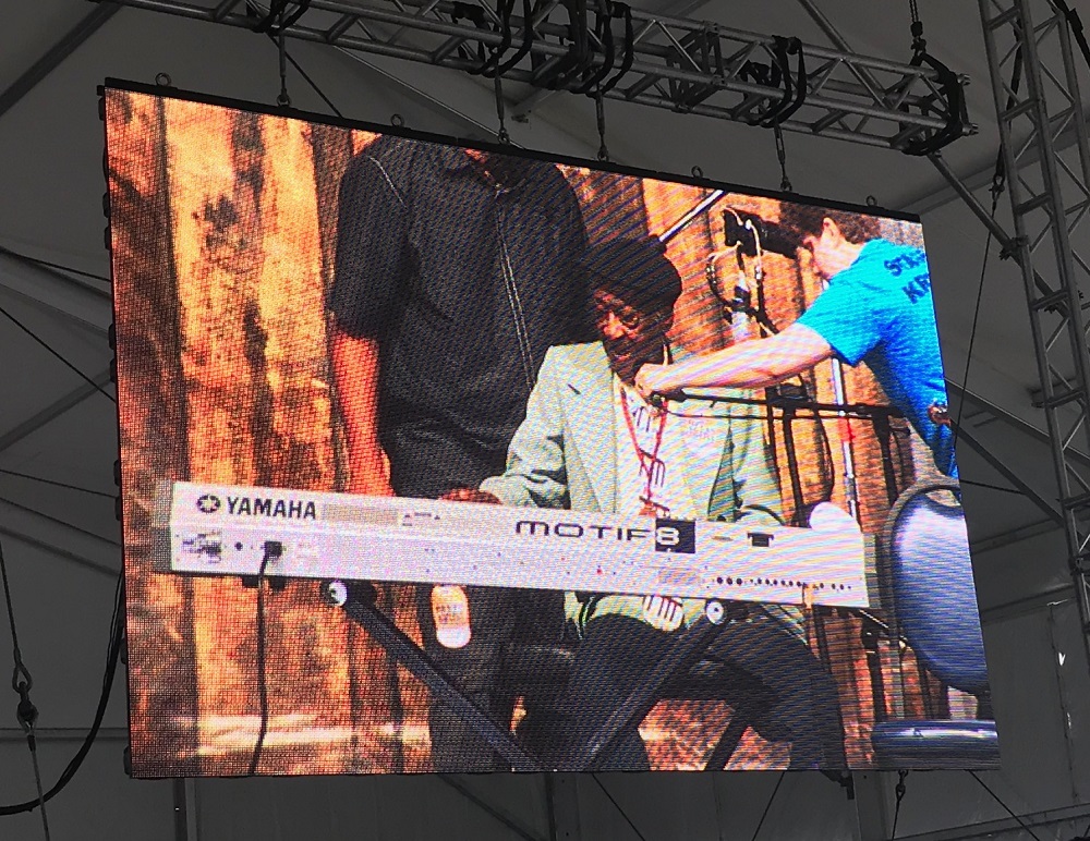 Henry Gray 94 year old blues pianist playing with Kenny Neal New Orleans Jazz Festival 2019