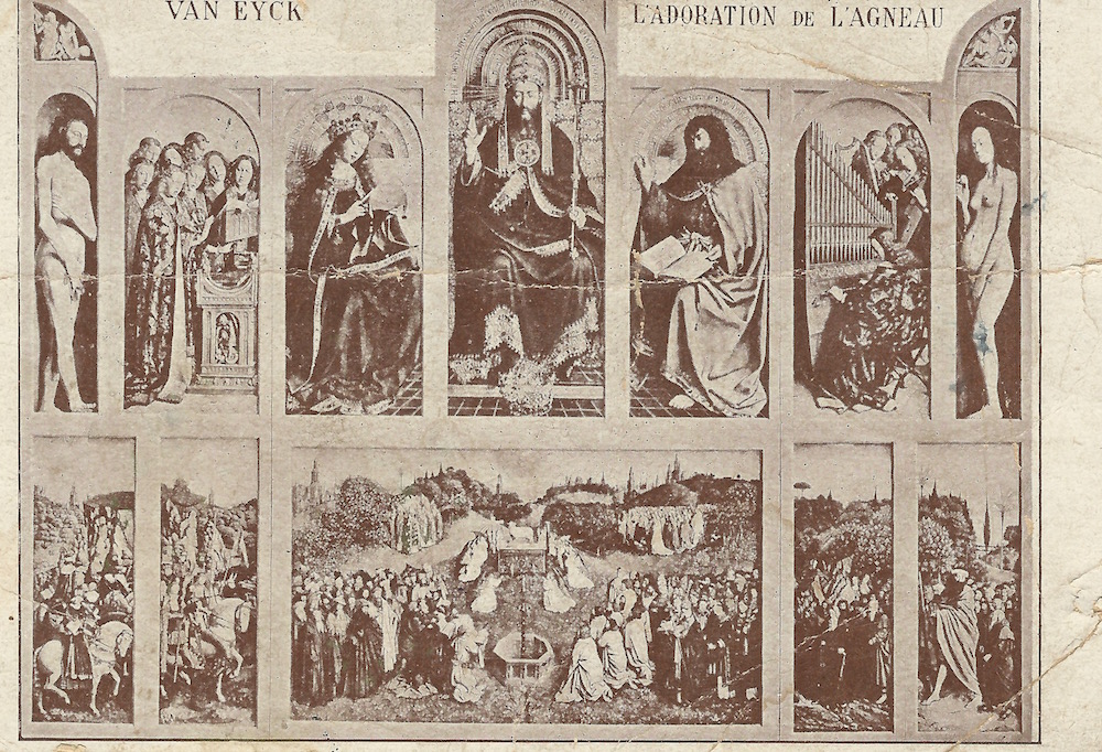 Van Eyck L'Adoration de L'Agneau posted 16 August 1920