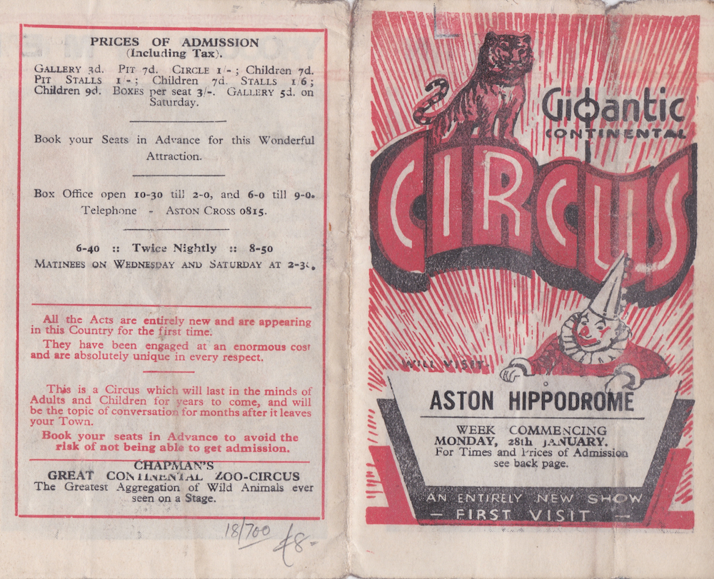 Gigantic Circus Aston Hippodrome 28 January